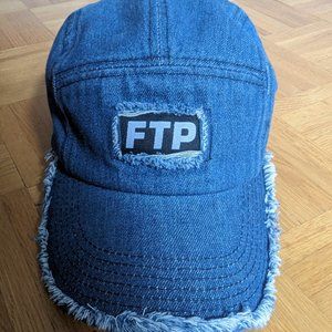 FTP FRAYED DENIM LOGO CAMP HAT(INDIGO)